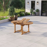 Teak Round to Oval 120-170cm Extending Table, 4cm Top (6 Oxford Stacking Chairs) cushions included – Contemporary Outdoor Dining Collection Teak Round to Oval 120-170cm Extending Table, 4cm Top (6 Oxford Stacking Chairs) cushions included – Contemporary Outdoor Dining Collection