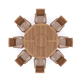 Teak Set 180cm Maximus Round Table 4cm Top (8 Oxford Stacking Chairs) Cushions included. Teak Set 180cm Maximus Round Table 4cm Top (8 Oxford Stacking Chairs) Cushions included.