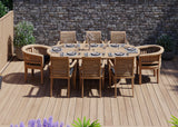Teak 180-240cm Oval Extending Table 4cm Top (6 Oxford Stacking Chairs 2 San Francisco Chairs) Cushions included. Teak 180-240cm Oval Extending Table 4cm Top (6 Oxford Stacking Chairs 2 San Francisco Chairs) Cushions included.