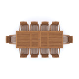 Teak Set 200-300cm Rectangle Extending Table 4cm Top (10 Oxford Stacking Chairs) Cushions included. Teak Set 200-300cm Rectangle Extending Table 4cm Top (10 Oxford Stacking Chairs) Cushions included.