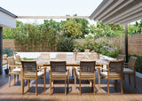 Giant Teak Set 2-3m Rectangle Extending Table 12 Oxford Stacking Chairs Giant Teak Set 2-3m Rectangle Extending Table 12 Oxford Stacking Chairs