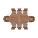 Teak 180-240cm Oval Extending Table 4cm Top (6 Oxford Stacking Chairs 2 San Francisco Chairs) Cushions included. Teak 180-240cm Oval Extending Table 4cm Top (6 Oxford Stacking Chairs 2 San Francisco Chairs) Cushions included.