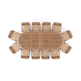 Giant Teak Oval Set 200cm-300cm Extending Table with 12 Henley Stacking Chairs Giant Teak Oval Set 200cm-300cm Extending Table with 12 Henley Stacking Chairs