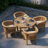 Teak Set 120cm Maximus Round Fixed Table, 4cm Top (4 x San Francisco Chairs) Cushions included. Teak Set 120cm Maximus Round Fixed Table, 4cm Top (4 x San Francisco Chairs) Cushions included.