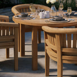 Teak Set 120cm Maximus Round Fixed Table, 4cm Top (4 x San Francisco Chairs) Cushions included. Teak Set 120cm Maximus Round Fixed Table, 4cm Top (4 x San Francisco Chairs) Cushions included.