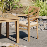 Teak Set 90cm Square Table with 4 Oxford Chairs (Cushions Included) Teak Set 90cm Square Table with 4 Oxford Chairs (Cushions Included)
