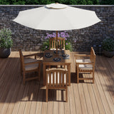 Teak Set 90cm Square Table with 4 Warwick Chairs (Cushions Included) Teak Set 90cm Square Table with 4 Warwick Chairs (Cushions Included)