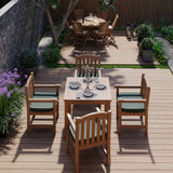 Teak Set 90cm Square Table with 4 Warwick Chairs (Cushions Included) Teak Set 90cm Square Table with 4 Warwick Chairs (Cushions Included)