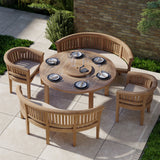 Luxor 150cm Round Teak Table 4cm Table Top (2 San Francisco Benches, 2 San Francisco Chairs) Cushions included. Luxor 150cm Round Teak Table 4cm Table Top (2 San Francisco Benches, 2 San Francisco Chairs) Cushions included.