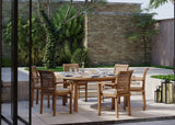 Luxor 150cm Round Table 4cm Top (6 Oxford Stacking Chairs) Cushions included. Luxor 150cm Round Table 4cm Top (6 Oxford Stacking Chairs) Cushions included.