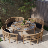 Teak Set 180cm Maximus Round Table (4 San Francisco Benches Complete Set) Cushions included. Teak Set 180cm Maximus Round Table (4 San Francisco Benches Complete Set) Cushions included.