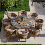 Teak Set 180cm Maximus Round Table 4cm Top (8 San Francisco Chairs) Cushions included. Teak Set 180cm Maximus Round Table 4cm Top (8 San Francisco Chairs) Cushions included.