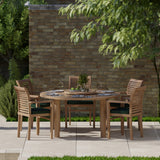 Teak Set 150cm Maximus Round Table, 4cm Top (6 Oxford Stacking Chairs) Cushions included. Teak Set 150cm Maximus Round Table, 4cm Top (6 Oxford Stacking Chairs) Cushions included.