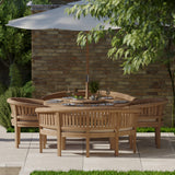 Teak Set 150cm Maximus Round Table 4cm Top (2 San Francisco Benches, 2 San Francisco Chairs) Cushions included- Premium Teak Garden Furniture Set Teak Set 150cm Maximus Round Table 4cm Top (2 San Francisco Benches, 2 San Francisco Chairs) Cushions included- Premium Teak Garden Furniture Set