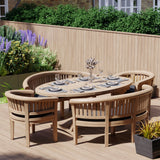 Teak Set 2m Sunshine Table 4cm Top (2 San Francisco Chairs & 2 Benches) – Premium Teak Outdoor Dining Set Teak Set 2m Sunshine Table 4cm Top (2 San Francisco Chairs & 2 Benches) – Premium Teak Outdoor Dining Set