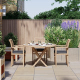 Teak Set 120cm Sunshine Round Folding Table with 4 Oxford Stacking Chairs Teak Set 120cm Sunshine Round Folding Table with 4 Oxford Stacking Chairs