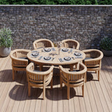 Teak Set 2m Sunshine table 4cm Top (with 6 San Francisco Chairs) Cushions included- Premium Outdoor Dining Collection Teak Set 2m Sunshine table 4cm Top (with 6 San Francisco Chairs) Cushions included- Premium Outdoor Dining Collection