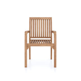 2 x Teak Henley Stacking Chairs with Cushions. 2 x Teak Henley Stacking Chairs with Cushions.