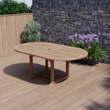 Teak Garden Furniture 2-3m Oval Extending Table, 4cm Top. Teak Garden Furniture 2-3m Oval Extending Table, 4cm Top.