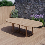 Teak Garden Furniture Oval 180-240cm Extending Table, 4cm Top. Teak Garden Furniture Oval 180-240cm Extending Table, 4cm Top.