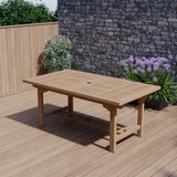 Teak Garden Furniture 180-240cm Rectangle Extending Table, 4cm Top. Teak Garden Furniture 180-240cm Rectangle Extending Table, 4cm Top.