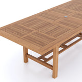Teak 180-240cm Rectangle Extending Table 4cm Top (with 8 Warwick Chairs) Cushions included. Teak 180-240cm Rectangle Extending Table 4cm Top (with 8 Warwick Chairs) Cushions included.