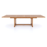 Teak Set 200-300cm Rectangle Extending Table 4cm Top (10 Oxford Stacking Chairs) Cushions included. Teak Set 200-300cm Rectangle Extending Table 4cm Top (10 Oxford Stacking Chairs) Cushions included.