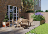 Teak Garden Furniture Set 120cm Spiral Round Folding Table 4cm Top (4 Henley Stacking Chairs) Cushions included – Premium Outdoor Dining Set Teak Garden Furniture Set 120cm Spiral Round Folding Table 4cm Top (4 Henley Stacking Chairs) Cushions included – Premium Outdoor Dining Set