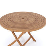 Teak Set 120cm Spiral Folding Table with 4 Folding Chairs Teak Set 120cm Spiral Folding Table with 4 Folding Chairs