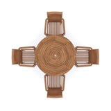 Teak Set 120cm Spiral Round Folding Table with 4 Oxford Stacking Chairs Teak Set 120cm Spiral Round Folding Table with 4 Oxford Stacking Chairs