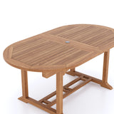 Teak Set Oval 2-3m Extending Table 4cm Top (8 San Francisco Chairs) Cushions included. Teak Set Oval 2-3m Extending Table 4cm Top (8 San Francisco Chairs) Cushions included.