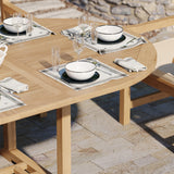 Teak 180–240cm Oval Extending Table, 4cm Top with 8 Warwick Chairs, Free Cushions: Spacious Dining Set for Outdoor Living Teak 180–240cm Oval Extending Table, 4cm Top with 8 Warwick Chairs, Free Cushions: Spacious Dining Set for Outdoor Living