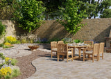 Teak Round to Oval 120–170cm Extending Table, 4cm Top with 6 Warwick Chairs, Free Cushions: Minimalist Dining Set with Premium Construction Teak Round to Oval 120–170cm Extending Table, 4cm Top with 6 Warwick Chairs, Free Cushions: Minimalist Dining Set with Premium Construction