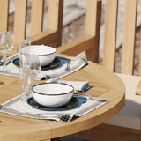 Teak Round to Oval 120–170cm Extending Table, 4cm Top with 6 Warwick Chairs, Free Cushions: Minimalist Dining Set with Premium Construction Teak Round to Oval 120–170cm Extending Table, 4cm Top with 6 Warwick Chairs, Free Cushions: Minimalist Dining Set with Premium Construction