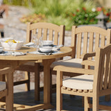 Teak Round to Oval 120–170cm Extending Table, 4cm Top with 6 Warwick Chairs, Free Cushions: Minimalist Dining Set with Premium Construction Teak Round to Oval 120–170cm Extending Table, 4cm Top with 6 Warwick Chairs, Free Cushions: Minimalist Dining Set with Premium Construction