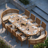 Teak 2-3m Oval Extending Table 4cm Top (8 Henley Stacking Chairs 2 San Francisco Benches) Free Cushions – Luxury Teak Dining Set Teak 2-3m Oval Extending Table 4cm Top (8 Henley Stacking Chairs 2 San Francisco Benches) Free Cushions – Luxury Teak Dining Set