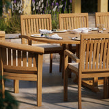 Teak 2-3m Oval Extending Table 4cm Top (8 Henley Stacking Chairs 2 San Francisco Benches) Free Cushions – Luxury Teak Dining Set Teak 2-3m Oval Extending Table 4cm Top (8 Henley Stacking Chairs 2 San Francisco Benches) Free Cushions – Luxury Teak Dining Set