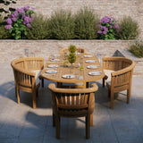 Teak Oval 2-3m Extending Table 4cm Top (2 San Francisco Chair, 2 San Francisco Bench) Free Cushions. Teak Oval 2-3m Extending Table 4cm Top (2 San Francisco Chair, 2 San Francisco Bench) Free Cushions.