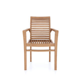 2 x Teak Garden Oxford Stacking Chairs (Cushions Included) 2 x Teak Garden Oxford Stacking Chairs (Cushions Included)