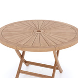 Teak Set 120cm Sunshine Round Folding Table with 4 Oxford Stacking Chairs Teak Set 120cm Sunshine Round Folding Table with 4 Oxford Stacking Chairs