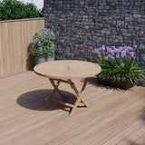 120cm Sunshine Round Teak Folding Table with 4cm Table Top 120cm Sunshine Round Teak Folding Table with 4cm Table Top