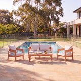 Santorini Teak Sofa Set - Premium Teak Garden Lounge Set – Australian outdoor lifestyle setting Santorini Teak Sofa Set - Premium Teak Garden Lounge Set – Australian outdoor lifestyle setting