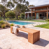 Belgravia Bench - Timeless Teak Outdoor Seating – Australian outdoor lifestyle setting