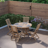 Teak Set 120cm Sunshine Folding Table (4 Folding Chairs) Cushions included.