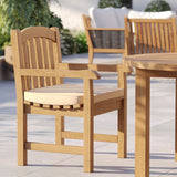 Teak Set 120cm Maximus Round Fixed Table With 4 Warwick Teak Chairs - Teak Garden Dining Set