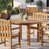 Teak Set 120cm Maximus Round Fixed Table With 4 Warwick Teak Chairs - Teak Garden Dining Set