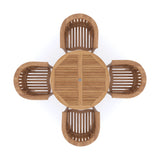 Teak Set 120-170cm Round to oval Table 4cm Top (4 teak San Francisco Chairs) cushions included.