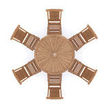 Teak 120cm Round Sunshine Folding Table 4cm Top (6 Folding Chairs) Cushions included.