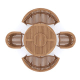 Teak Set 150cm Maximus Round Table 4cm Top (2 San Francisco Benches, 2 San Francisco Chairs) Cushions included.