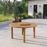 Maximus 150cm Round Teak Garden Dining Set with 6 Stacking Chairs - Compact Outdoor Dining Set